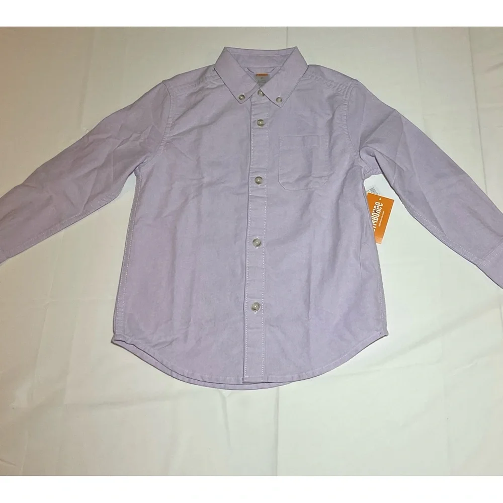 Gymboree Boys Size 5T Lavender Oxford Cotton Button Up NWT Classic